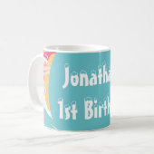 カラフルパーソナライズされた コーヒーマグカップ (正面左)