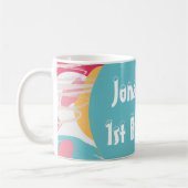 カラフルパーソナライズされた コーヒーマグカップ (左)