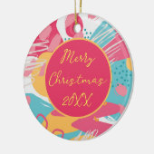 カラフルパーソナライズされた セラミックオーナメント (左)