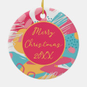 カラフルパーソナライズされた セラミックオーナメント (裏面)