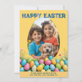 カラフルパーソナライズされたPhoto Egg Frameハッピーイースター シーズンカード (正面)