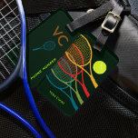 カラフルパーソナライズされたRacquet ラゲッジタグ<br><div class="desc">テニスに関するカラーデザインで、テニスのバッグ</div>