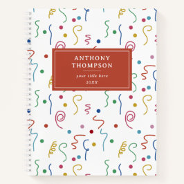 カラフルパーティーコンフェッティパターン ノートブック