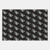 カラフルパーティースカル ラッピングペーパーシート (正面2)