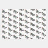 カラフルパーティースカル ラッピングペーパーシート (正面)