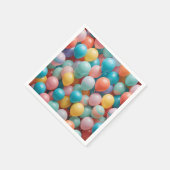 カラフルパーティーバルーンのパターン スタンダードカクテルナプキン (角)