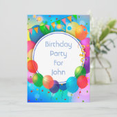 カラフルパーティーバルーン 招待状 (スタンド正面)