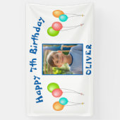 カラフルパーティーバルーンkid誕生日写真 横断幕 (縦)