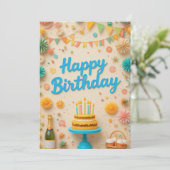 カラフルパーティーバースデーカード (スタンド正面)