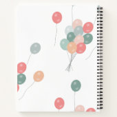 カラフルパーティーパーソナライズされた球 ノートブック (裏面)