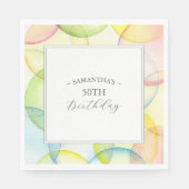 カラフルパーティーパーソナライズされた誕生日 スタンダードランチョンナプキン (正面)