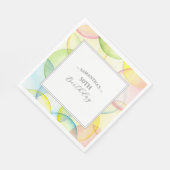 カラフルパーティーパーソナライズされた誕生日 スタンダードランチョンナプキン (角)