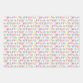 カラフルパーティー動物の風船とハッピーバースデー ラッピングペーパーシート (正面2)