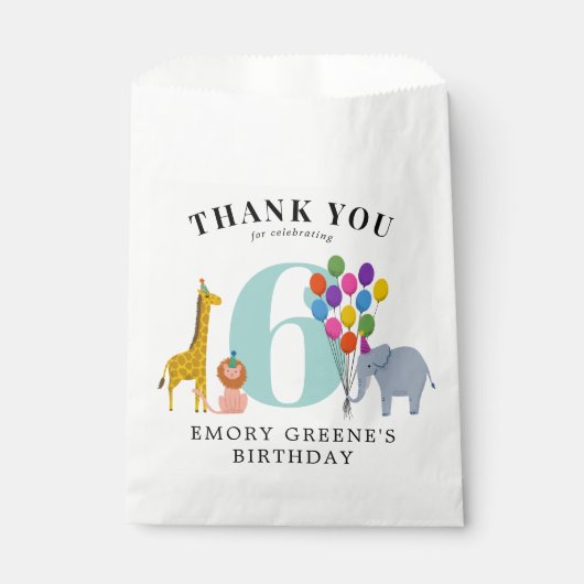 カラフルパーティー動物誕生会 フェイバーバッグ (正面)