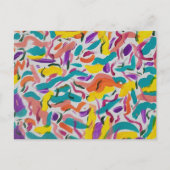 カラフルパーティー抽象芸術プリント ポストカード (正面)