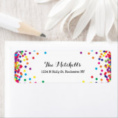 カラフルパーティー紙吹雪差出人住所ラベル ラベル (インサイチュ)