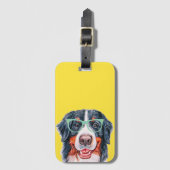 カラフルヒッスターベルネーズマウンテンドッグ ラゲッジタグ (正面縦)