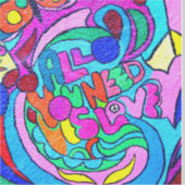 カラフルヒッピー平和ラブサンダー_コーブ シール (正面)