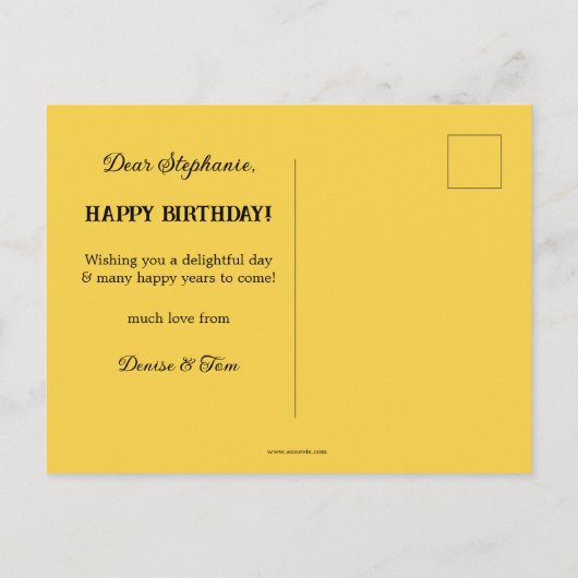 カラフルヒッピー熱狂するキャットレディ誕生日 ポストカード (裏面)