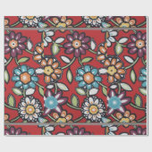 カラフルヒッピー花紙 ラッピングペーパー (フラット)