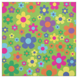 カラフルヒッピー70の花 ファブリック