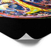 カラフルヒトハート解剖学抽象芸術 ポスター (角)