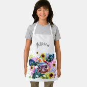カラフルヒマワリの子ども連パーソナライズされた牛 エプロン (インサイチュ)