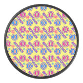 カラフルビットコインパターン アイスホッケーパック (正面)