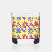 カラフルビットコインパターン ウイスキーグラス (裏面)