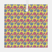 カラフルビットコインパターン ガラスオーナメント (裏面)