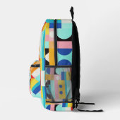 カラフルビットコインパターン プリントバックパック (右)