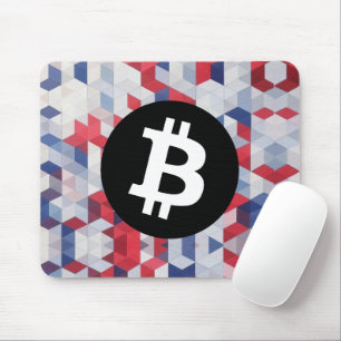 カラフルビットコインパターン マウスパッド