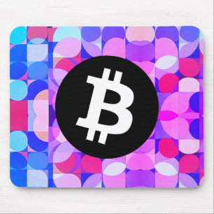 カラフルビットコインパターン マウスパッド
