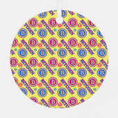 カラフルビットコインパターン メタルオーナメント (裏面)