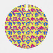 カラフルビットコインパターン メタルオーナメント (正面)