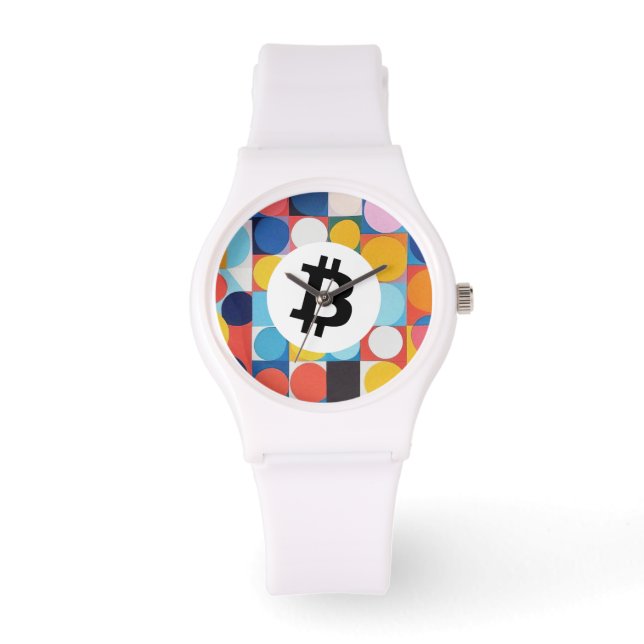カラフルビットコイン 腕時計 (正面)