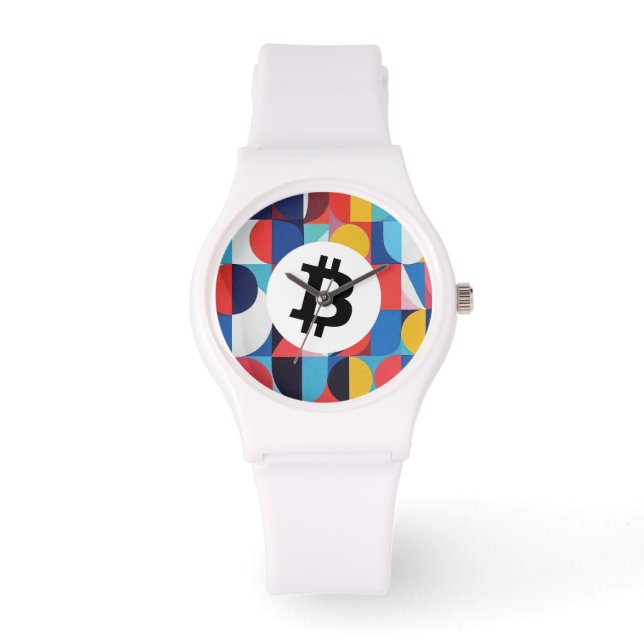 カラフルビットコイン 腕時計 (正面)