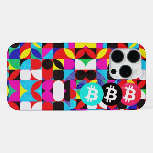 カラフルビットコ鮮やかイン(HD) iPhoneケース (裏面横)