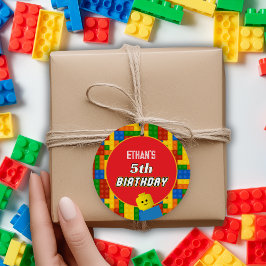 カラフルビルダーのテーマの誕生日パーティーグッズ フェイバータグ
