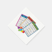 カラフルビンゴゲームカードとチップ スタンダードカクテルナプキン (角)
