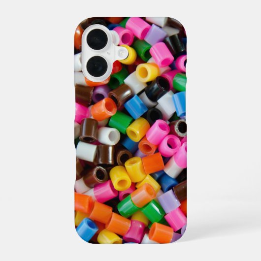 カラフルビーズ柄iPhoneケース iPhone 16ケース (裏面)