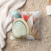 カラフルビーチの水の色絵画の貝殻 クッション (ブランケット)