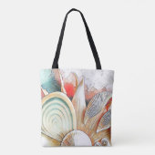 カラフルビーチの水の色絵画の貝殻 トートバッグ (裏面)