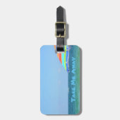 カラフルビーチアンブレラオーシャンビュー ラゲッジタグ (正面縦)