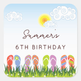 カラフルビーチサンダルおもしろい スクエアシール