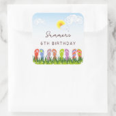 カラフルビーチサンダルおもしろい スクエアシール (バッグ)