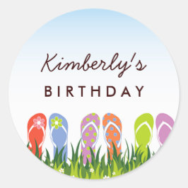 カラフルビーチサンダルおもしろい ラウンドシール