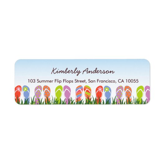 カラフルビーチサンダルおもしろい ラベル (正面)