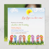 カラフルビーチサンダルおもしろい 招待状 (正面/裏面)