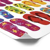 カラフルビーチサンダルベクトルセット ポスター (角)